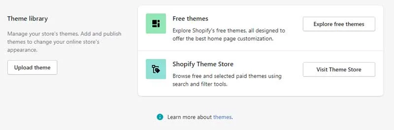 Shopify theme selection from "Shopify Store Success in 10 Easy Steps" Article