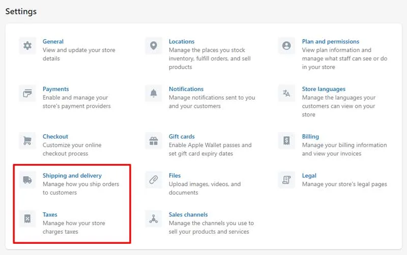Manage Shipping, Delivery and Taxes from "Shopify Store Success in 10 Easy Steps" Article