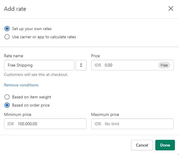 Add shipping rates from "Shopify Store Success in 10 Easy Steps" Article