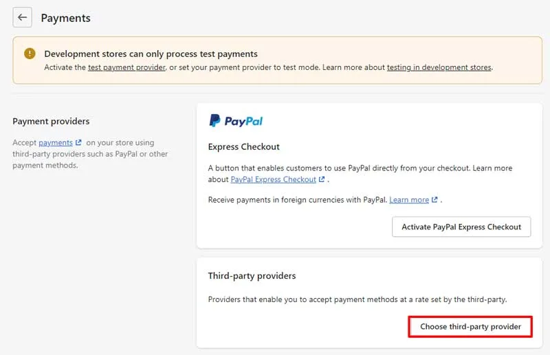 Payment provider setting from "Shopify Store Success in 10 Easy Steps" Article