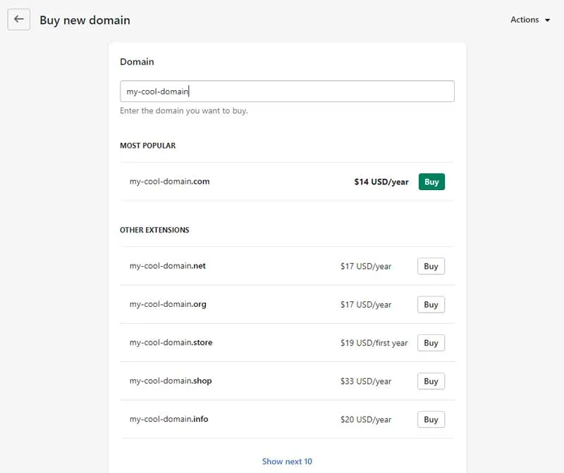 How to Buy Domain in Shopify from "Shopify Store Success in 10 Easy Steps" Article