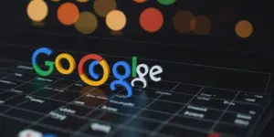 Google index concept with website elements and search engine icons